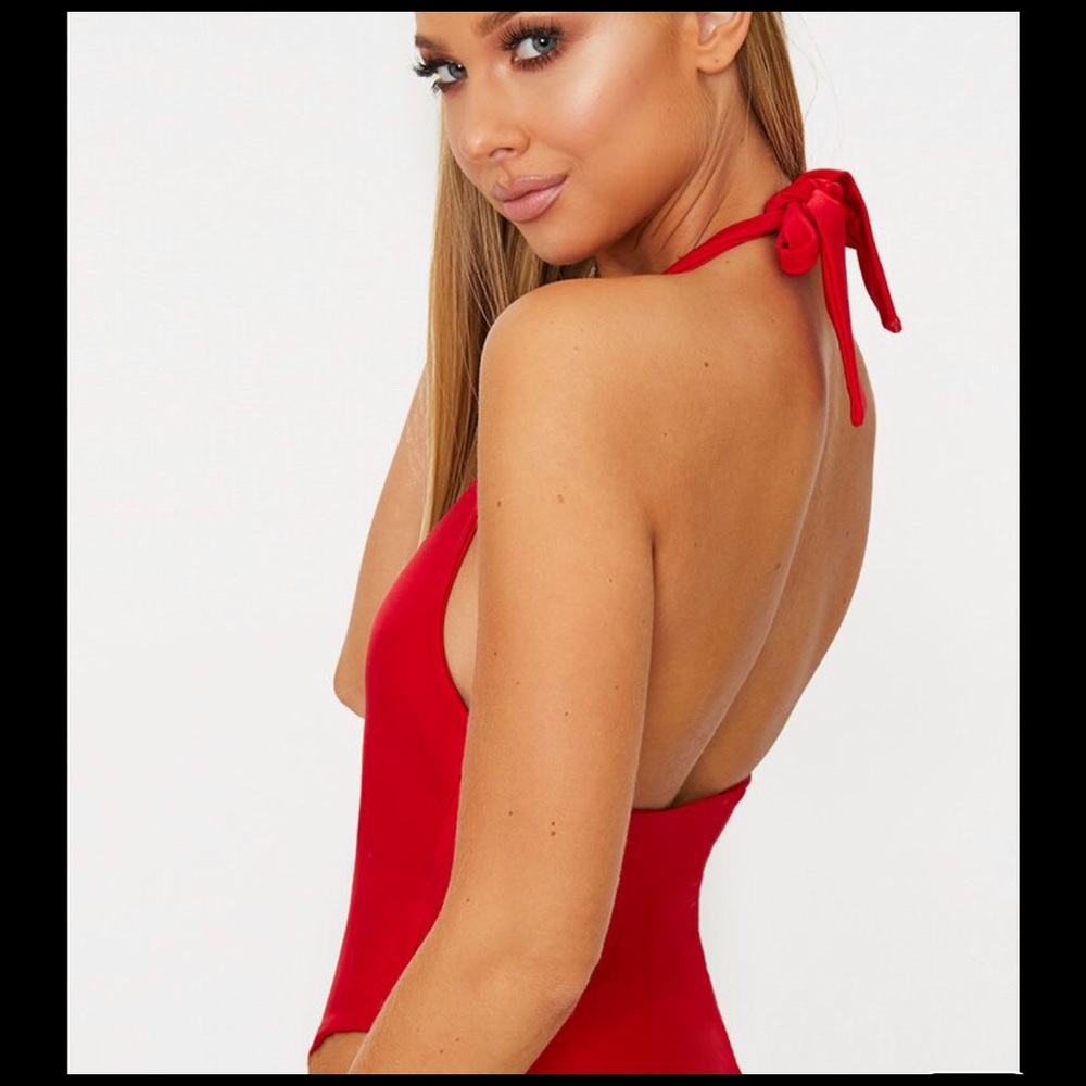 Red One Piece Bathing suit - Picture 2 of 2
